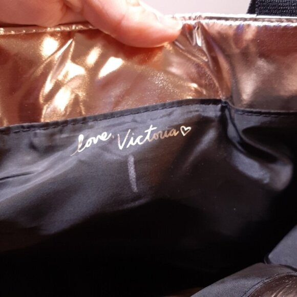 Victorias Secret Limited Edition Rose Gold Puffer Tote Bag Quilted Metallic VS - Picture 10 of 13